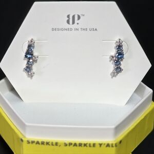 Elegant Blue and .925 Silver Earrings